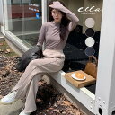 スウェットパンツ ロングパンツ レディース スリット 前スリット カジュアル キレイめ シンプル 幅広 無地 ボトムス 軽やか 爽やか 伸縮性あり ストレスフリ...