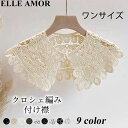 付け襟 レディース レース ビッグカラー 秋 冬 春 夏 刺繍 クロシェ編み つけえり クルーネック カジュアル ガーリー レトロ ナチュラル フェミニン パー...