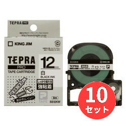 【10個セット】キングジム(KING JIM) PROテープカートリッジ 強粘着ラベル SS12KW 12mm幅 白/黒文字 【まとめ買い】 【10個セット】キングジム(KING JIM) PROテープカートリッジ 強粘着ラベル SS12KW 12mm幅 白/黒文字 【まとめ買い】