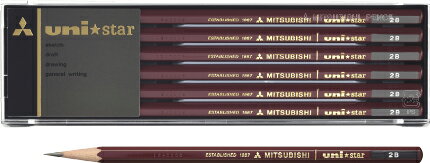 乐天商城 - 三菱鉛筆 ユニスター 6角 黒鉛筆 2B 1ダース US2B 送料無料