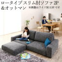 【フロアソファ オットマン セット スリム肘 ロータイプ 2P】≪Lucy≫フロアソファー ローソファ ローソファー 2人掛け 3人掛け ソファ ソファー