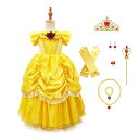【送料無料】子供 ドレス プリンセス ドレス なりきり アクセサリー 7点セット付 (ティアラ ブレスレット ネックレス リング イヤリング 手袋 スティック)...