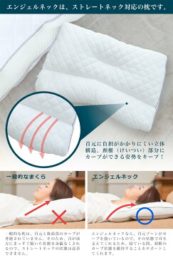 エンジェルネックピロー 枕 高反発 いびき ストレートネック対策 洗える 首こり 肩こり パイプ枕 抗菌防臭 リバーシブル 快眠枕 安眠枕