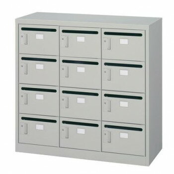 For Printer - オフィス・店舗向け　メールボックス　3列4段　シリンダー錠　ニューグレー　COM-MV-12P　COM-MV-12P