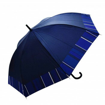 Umbrella - 藤田屋 耐風紳士長傘 65cm リブストライプ ネイビー GB65-2421(SH)