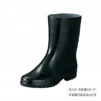 福山ゴム工業　長靴　 軽快長 P-C 24.0cmブラック BB30100