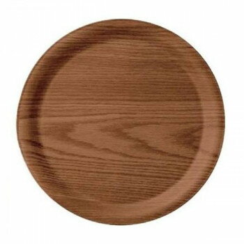 福井クラフト　耐熱木)φ36.5cm丸トレーダークブラウンSL 17416170