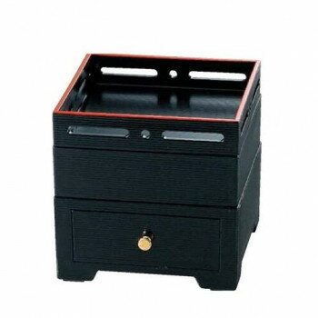 福井クラフト　5寸嵐山松花堂 すかし蓋黒天朱セット 21010840