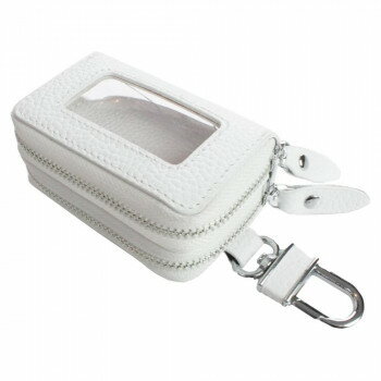 AWESOME(オーサム)　スマートキーケース　クリア窓付きダブルファスナータイプ　ホワイト　ASK-CMW003(4)