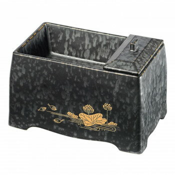 有田焼 香炉 5.0寸 チャコール 蓮 343650T302072