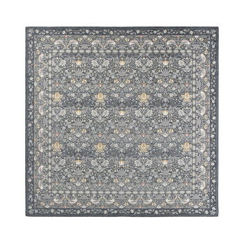 川島織物セルコン Morris Design Studio イチゴドロボウ ラグ 約200×200cm KF1709 DGR ダークグレー