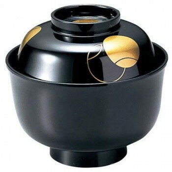 福井クラフト　3.7寸羽反吸物椀 黒ツボツボ 12024700