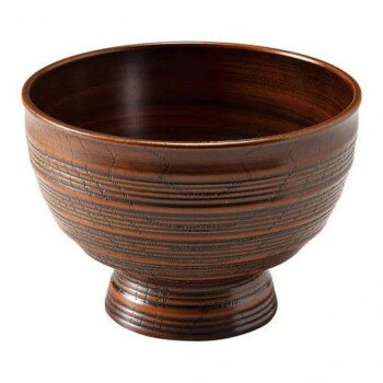 福井クラフト　4.5寸ABS千筋ロクロ目丼 総栃 33711020