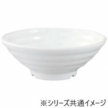 福井クラフト　メラミンφ17.5福寿太ロクロ目麺鉢白グロス 51025690