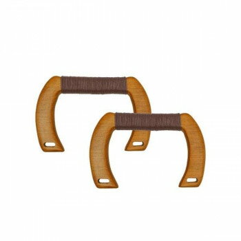 INAZUMA イナズマ 木工バッグ持ち手 (約)横14.5×高9.5cm 2本手 (24)茶 BM-1490