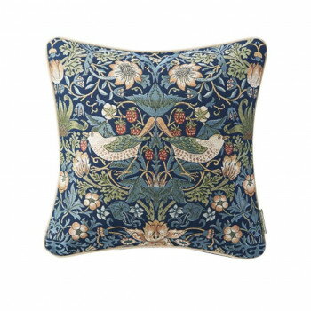 川島織物セルコン モリスデザインスタジオ いちご泥棒 背当クッションカバー 45×45cm LL1710 ブルー