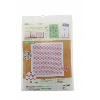 オリムパス 刺し子キット 一目刺しの花ふきん 角亀甲つなぎ SK-303