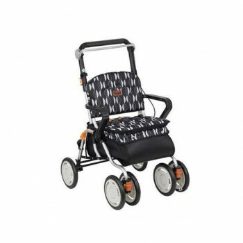 幸和製作所　テイコブ(TacaoF) レコルティII 北欧柄 シルバーカー ブラック SLT10-BK