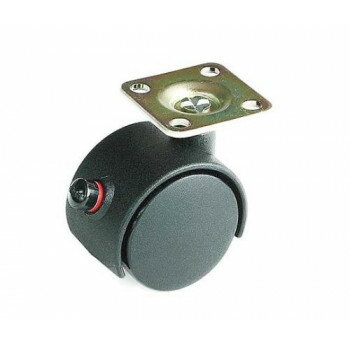 ハイロジック　17387　ニ輪キャスタープレートタイプ40mmストップ付　1個入