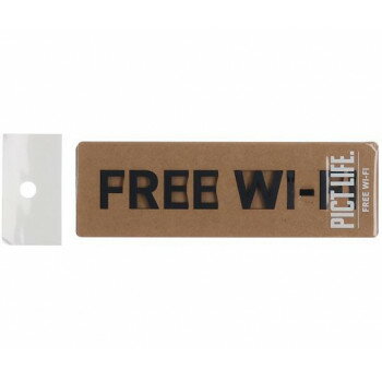 ハイロジック　24801　表札　プレート　PICT LIFE. FREE WI-FI 黒 1枚入