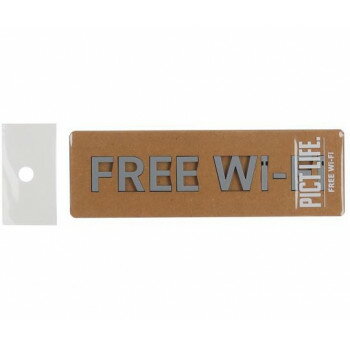 ハイロジック　24802　表札　プレート　PICT LIFE. FREE WI-FI グレー 1枚入