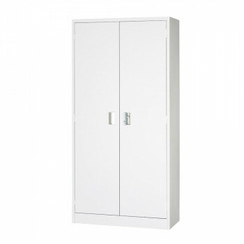 一般書庫　両開　シリンダー錠　ホワイト　COM-603-W