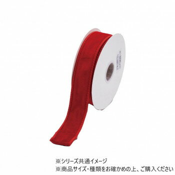 ワイヤーリボン　SOFTY VELVET TAFETTA BACK RD 3.8cm　9600084RD
