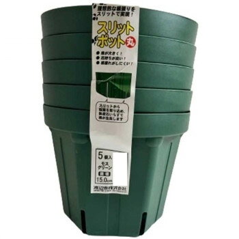 渡辺泰 スリットポット丸15cm 5個入 モスグリーン