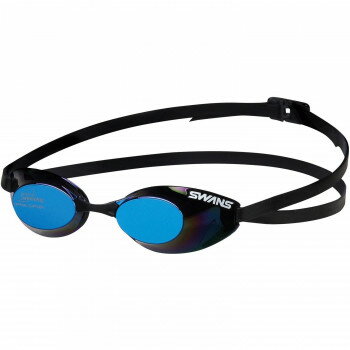 山本光学 SWANSスイムゴーグル ブラック×フラッシュブルーミラー BG-SR-10M BKBL