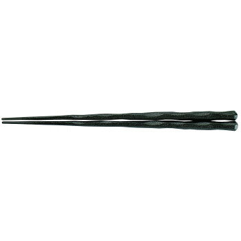 福井クラフト　PBT 22.5cm六角一刀彫箸 黒乾漆 90030741