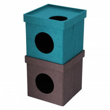 不二貿易　（C/D:53712） ペットハウスキューブ2段 BL/BR