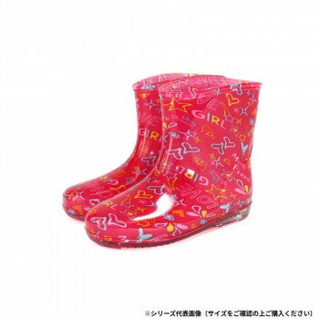 阪神素地 KB7008 キッズレインブーツ 18cm ガーリーピンク