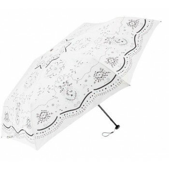 ハンディールーフ(TM) 折 60cm 折りたたみ傘 ペイズリー・エトワール ミルキーホワイト
