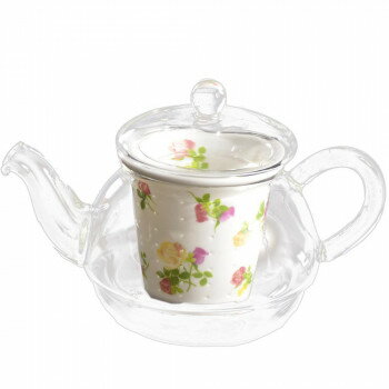 有田焼 セランドグラス おしゃれポット 誕生花 6月 バラ 300cc KA-200