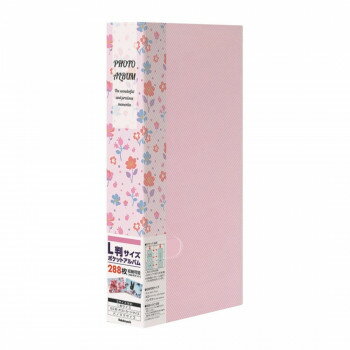 ナカバヤシ　フォトホルダー288　ポケットアルバム　花　ピンク　PHE2288A-P