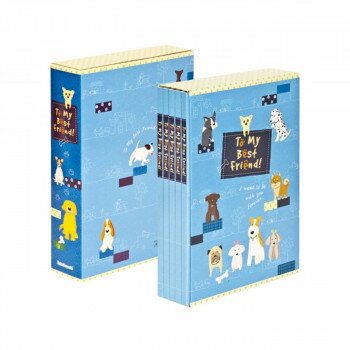 ナカバヤシ　5冊組ポケットアルバム270枚　キャット＆ドッグ/ブルー　5PL-270-30-B