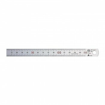 樂天商城 - シンワ測定 直尺 シルバー 15cm 上下段1mmピッチ 赤数字入 13404