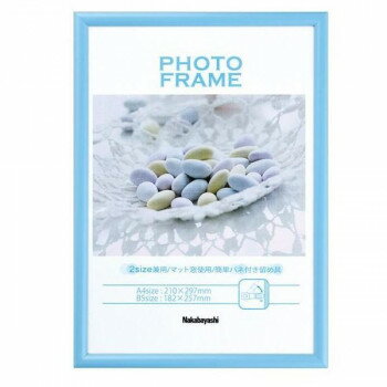 ナカバヤシ 樹脂製(PVC)フォトフレーム A4判/B5判　ブルー・フ-TPS-401-B