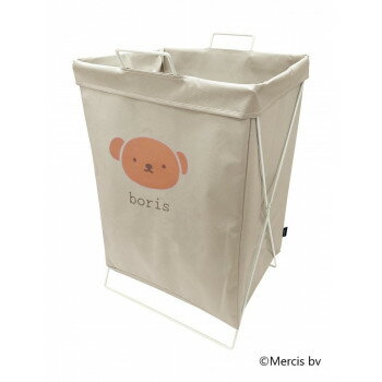 boris 折り畳めるランドリーバスケット　横型 顔だけボリス