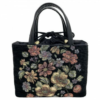 優美社 6019-00 ゴブラン織（ごぶらんおり） ハンドバッグ ブラック