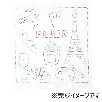 オリムパス 世界を旅する花ふきん 刺し子キット PARIS SK-388