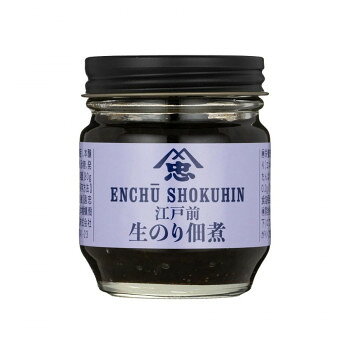 「北海道・沖縄・離島・一部地域へのお届けは別途送料を請求させていただきます。」「お客様都合でのキャンセルの場合、出荷前後にかかわらずキャンセル料などの手数料が発生いたしますので予めご了承ください。」「メーカーより取り寄せ商品のため、在庫状況によっては欠品・廃盤の可能性があります。あらかじめご了承ください。」江戸前東京湾産の生のりを大正2年創業以来の直火釜で炊き上げたのり佃煮です。直火釜でベテラン職人が素材、天候を見極め微妙な火加減調整を行いながら作られます。江戸前の黒のりを生の状態から炊くことで風味と食感が良いのが特徴です。東京都地域特産品認証食品【保存方法】常温にて保存してください。開封後は要冷蔵(10度以下)にてお早めにお召し上がりください。内容量80gサイズ個装サイズ：6×12×35cm重量個装重量：800g仕様賞味期間：製造日より365日生産国日本原材料名称：佃煮のり(国産)、本醸造醤油(大豆・小麦を含む)、水飴、砂糖、発酵調味料、かつおだし、寒天保存方法常温保存製造（販売）者情報遠忠食品株式会社東京都中央区日本橋蛎殻町1-30-10fk094igrjs