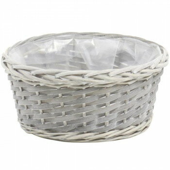 エスジーワンダーゾーン 柳＆ウッド 丸手無し寄せ鉢4号用グレー 318-206G