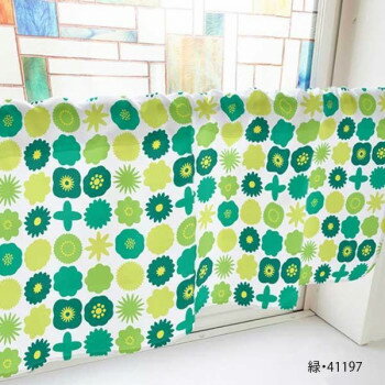 カフェカーテン モチーフ 1000×450mm　緑・41197