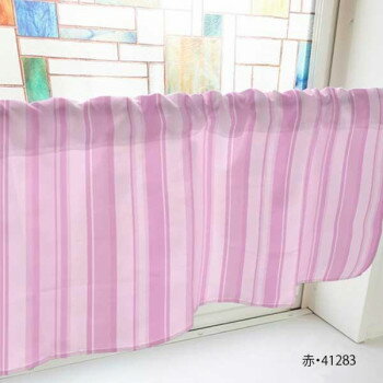 カフェカーテン モノトーンストライプ 1000×450mm　赤・41283