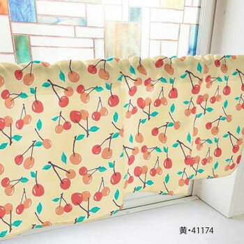カフェカーテン さくらんぼ 800×450mm　黄・41174