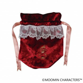 MOOMIN ムーミン レース＆ベロア巾着 リボン MM-8335