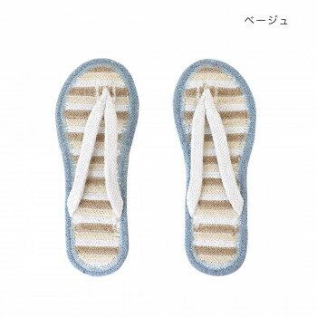 リサイクルコットンサンダル S ボーダー ベージュ 14223546081