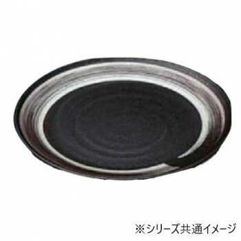 福井クラフト　8寸神龍皿 黒に二色一筆 80521160