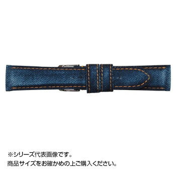 Emitta(エミッタ) 時計バンド 岡山デニム クラッシュ加工 18mm オレンジステッチ (美錠:銀) EDC-IO18